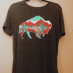 Cactus and Bison graphic tee